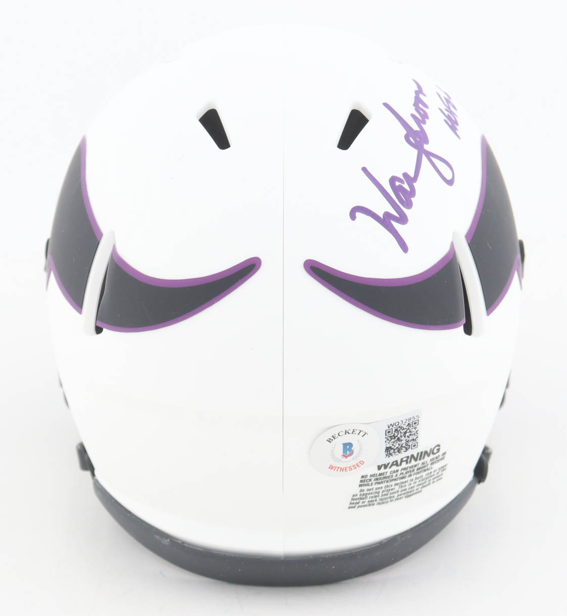 Warren Moon Signed Vikings Lunar Eclipse Alternate Speed Mini Helmet Inscribed "HOF 06" (Beckett) at PristineAuction.com Warren Moon Signed Vikings Lunar Eclipse Alternate Speed Mini Helmet Inscribed "HOF 06" (Beckett) at PristineAuction.com