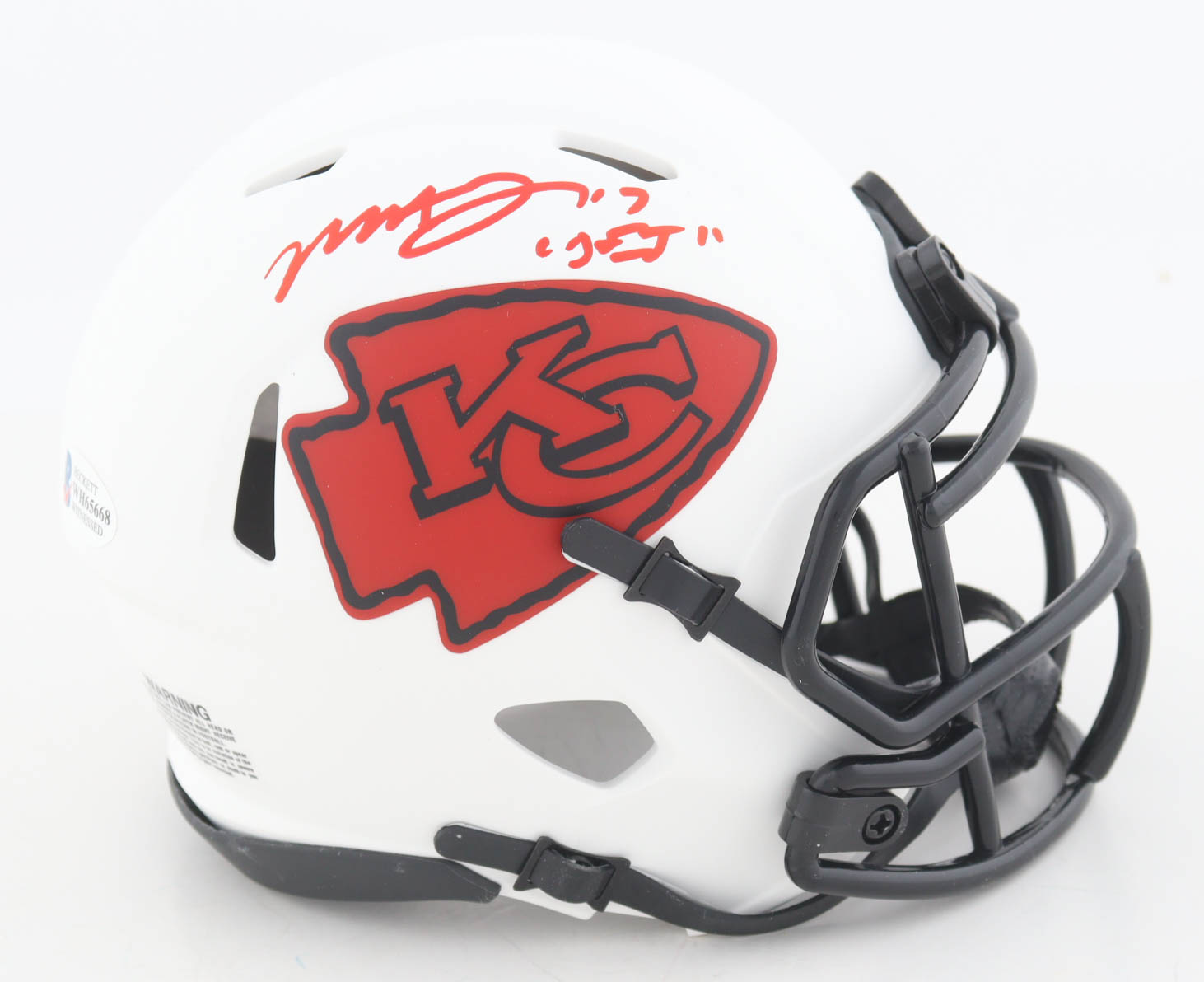 Mecole Hardman Signed Chiefs Lunar Eclipse Alternate Speed Mini Helmet Inscribed "JET" (Beckett) at PristineAuction.com Mecole Hardman Signed Chiefs Lunar Eclipse Alternate Speed Mini Helmet Inscribed "JET" (Beckett) at PristineAuction.com