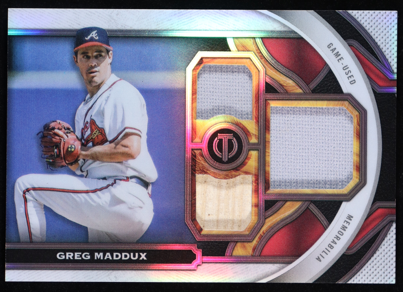 Greg Maddux 2023 Topps Tribute Triple Relics #TRGM #197/199 at PristineAuction.com Greg Maddux 2023 Topps Tribute Triple Relics #TRGM #197/199 at PristineAuction.com