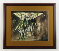 Joe Namath Signed Jets Custom Framed LeRoy Neiman Art Print Display (PSA) at PristineAuction.com