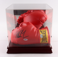 Mike Tyson Signed Pair of Everlast Boxing Gloves in Display Case (Tyson & PSA) at PristineAuction.com