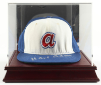 Hank Aaron Signed Braves Vintage 1974 Fitted Hat with Display Case (Beckett) at PristineAuction.com