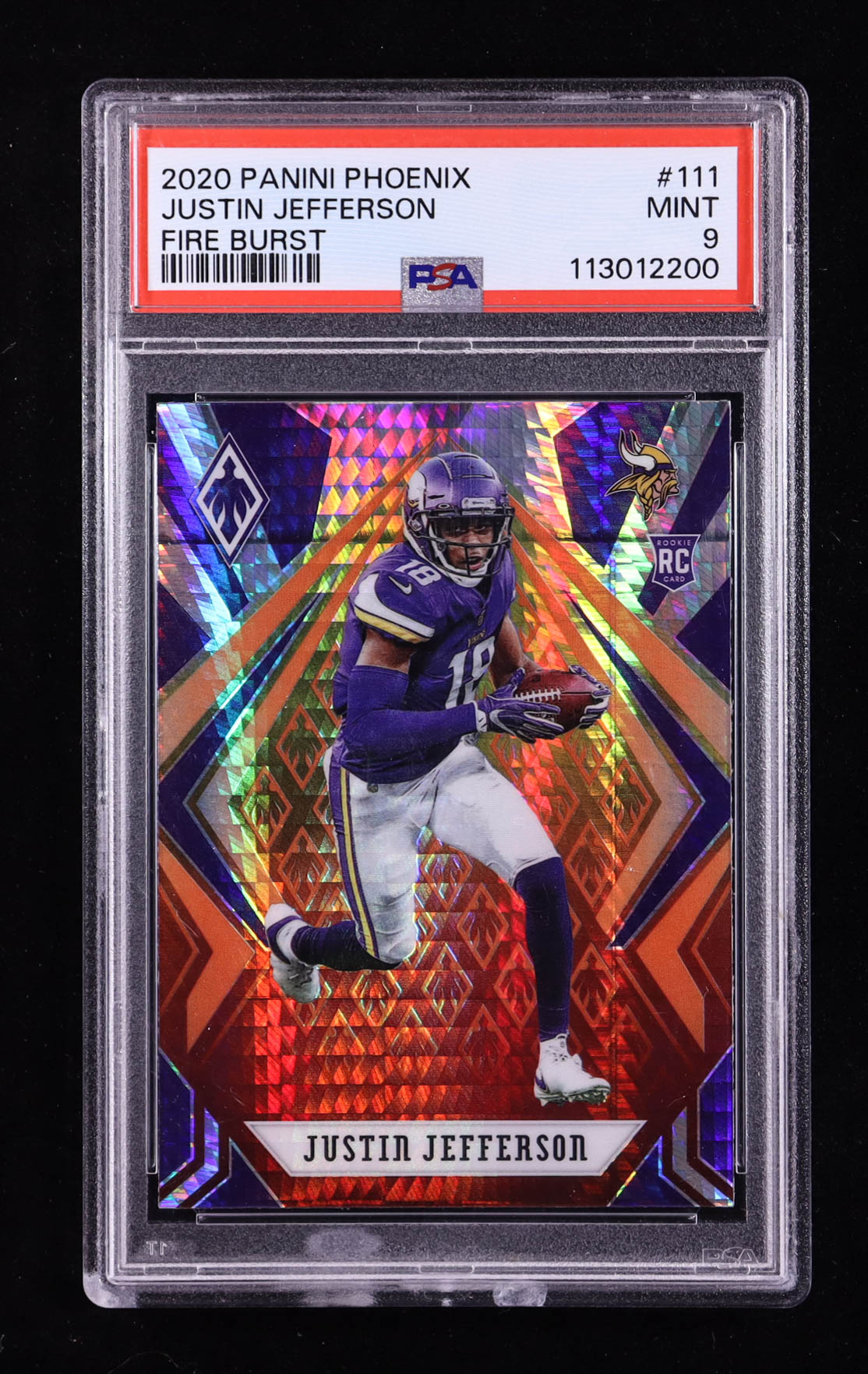 Justin Jefferson 2020 Panini Phoenix Fire Burst #111 RC (PSA 9) at PristineAuction.com Justin Jefferson 2020 Panini Phoenix Fire Burst #111 RC (PSA 9) at PristineAuction.com