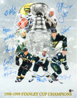1998-1999 Stars Stanley Cup Champions 16x20 Photo Signed By (11) with Mike Modano, Brett Hull, Joe Nieuwendyk, Ed Belfour (Beckett) at PristineAuction.com