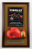 Mike Tyson Signed Custom Framed Everlast Boxing Glove Display with 1996 MGM Grand Program (Tyson & PSA) at PristineAuction.com
