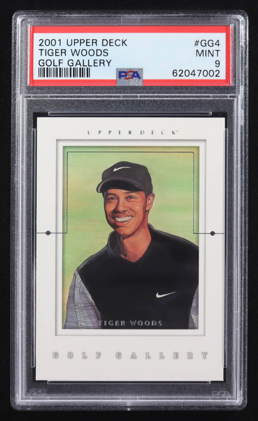 Tiger Woods 2001 Upper Deck Golf Gallery #GG4 RC (PSA 9) at PristineAuction.com Tiger Woods 2001 Upper Deck Golf Gallery #GG4 RC (PSA 9) at PristineAuction.com