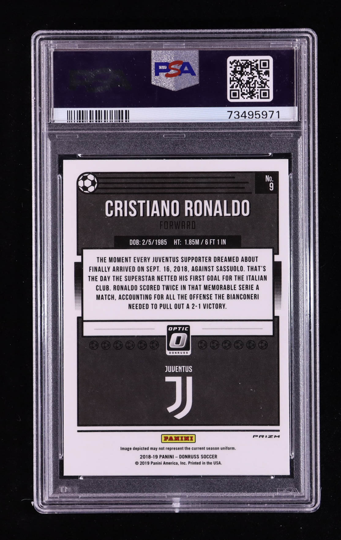 Cristiano Ronaldo 2018-19 Donruss Optic Holo #9 (PSA 10) at PristineAuction.com Cristiano Ronaldo 2018-19 Donruss Optic Holo #9 (PSA 10) at PristineAuction.com