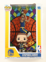 Stephen Curry Signed Warriors #15 Funko Pop! Trading Cards Jumbo Packaging Vinyl Figure (ACOA) at PristineAuction.com