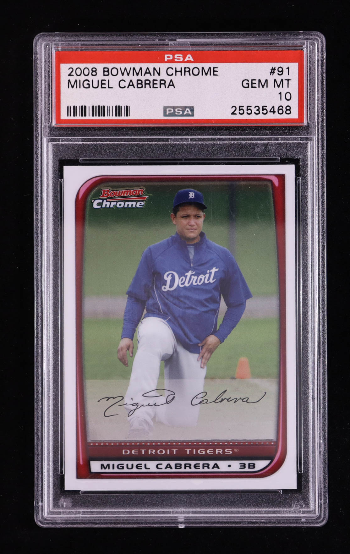 Miguel Cabrera 2008 Bowman Chrome #91 (PSA 10) at PristineAuction.com Miguel Cabrera 2008 Bowman Chrome #91 (PSA 10) at PristineAuction.com