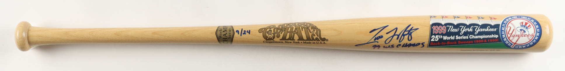 Tino Martinez Signed LE 1999 Yankees World Series Champs Cooperstown Baseball Bat Inscribed "99 WS Champs" (JSA) at PristineAuction.com Tino Martinez Signed LE 1999 Yankees World Series Champs Cooperstown Baseball Bat Inscribed "99 WS Champs" (JSA) at PristineAuction.com