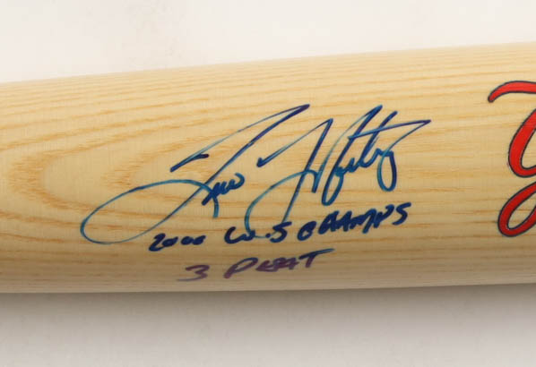Tino Martinez Signed LE 2000 Yankees World Series Champs Cooperstown Baseball Bat Inscribed "99 WS Champs 3 Peat" (JSA) at PristineAuction.com Tino Martinez Signed LE 2000 Yankees World Series Champs Cooperstown Baseball Bat Inscribed "99 WS Champs 3 Peat" (JSA) at PristineAuction.com