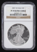 2007-W American Silver Eagle $1 Coin (NGC Proof 70 Ultra Cameo) at PristineAuction.com