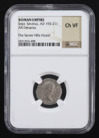 Septimius Severus (A.D. 193-211) Roman Empire AR Denarius Rome Mint Ancient Silver Coin - Seven Hills Hoard (NGC Ch VF) at PristineAuction.com