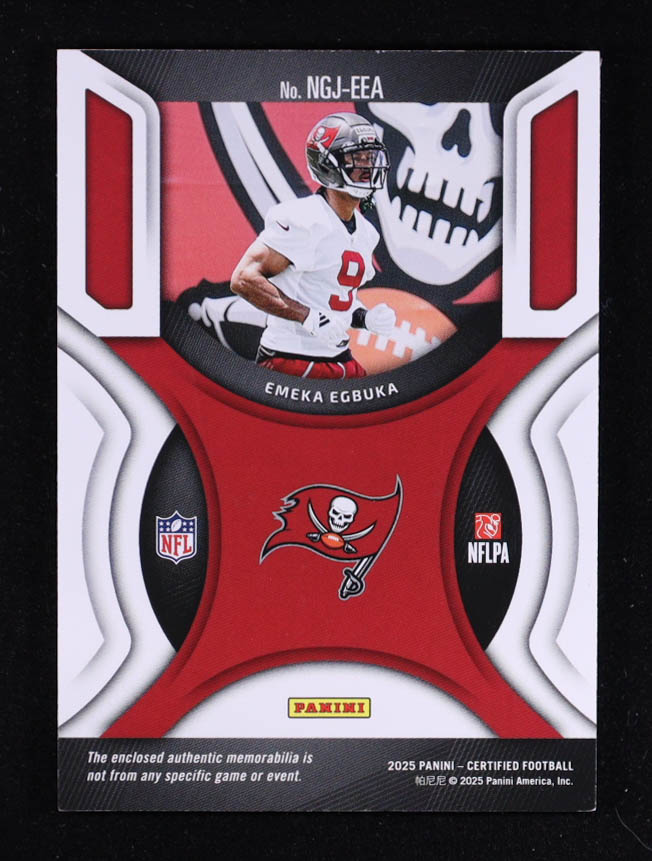 Emeka Egbuka 2025 Certified New Generation Jerseys Mirror Purple #10 RC #317/399 at PristineAuction.com Emeka Egbuka 2025 Certified New Generation Jerseys Mirror Purple #10 RC #317/399 at PristineAuction.com