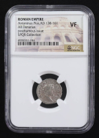Divus Antoninus Pius (A.D. 138-161) Roman Empire AR Denarius Rome Mint Ancient Silver Coin - SPQR Collection (NGC VF) at PristineAuction.com