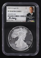 2020-W American Silver Eagle $1 Coin Black Core Holder - Moy Signed Label (NGC Proof 70 Ultra Cameo) at PristineAuction.com