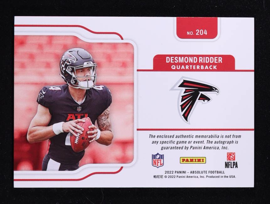 Desmond Ridder 2022 Absolute #204 Jersey Autograph RC #188/199 at PristineAuction.com Desmond Ridder 2022 Absolute #204 Jersey Autograph RC #188/199 at PristineAuction.com