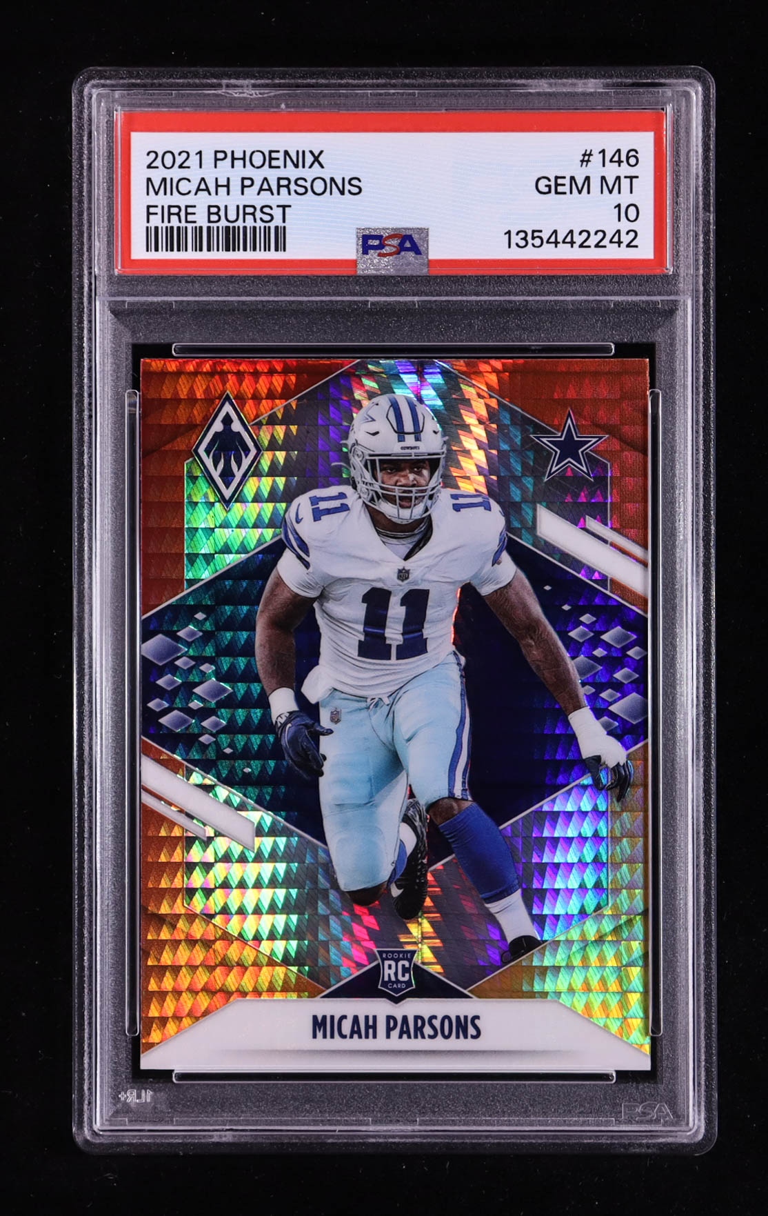 Micah Parsons 2021 Panini Phoenix Fire Burst #146 RC (PSA 10) at PristineAuction.com Micah Parsons 2021 Panini Phoenix Fire Burst #146 RC (PSA 10) at PristineAuction.com