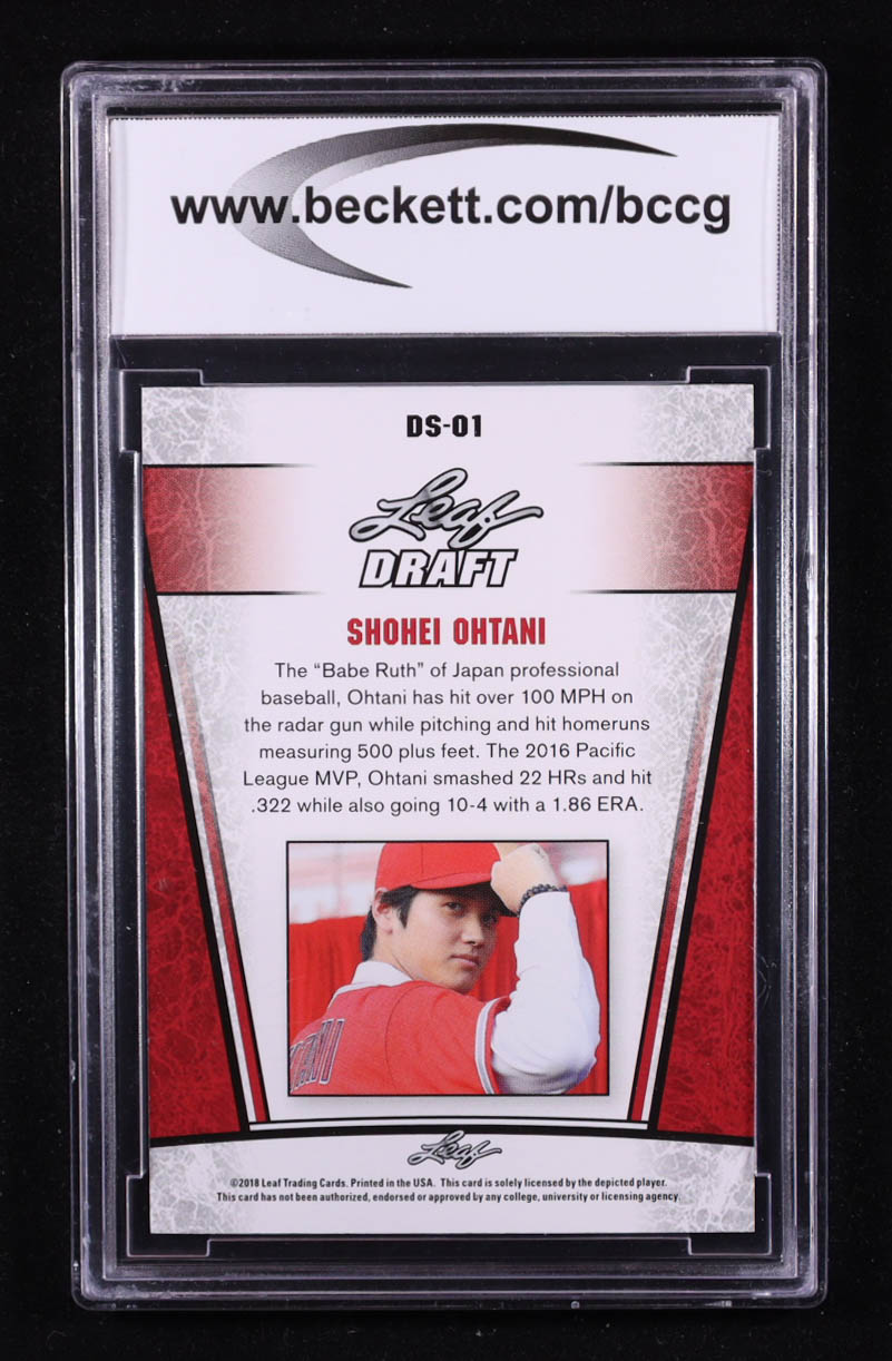 Shohei Ohtani 2018 Leaf Draft Silver #DS01 RC (BCCG 10) at PristineAuction.com Shohei Ohtani 2018 Leaf Draft Silver #DS01 RC (BCCG 10) at PristineAuction.com