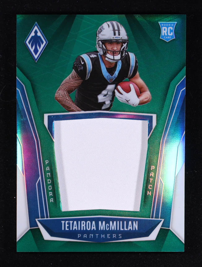 Tetairoa McMillan 2025 Panini Phoenix Pandora Patches Green #2 RC #75/99 at PristineAuction.com Tetairoa McMillan 2025 Panini Phoenix Pandora Patches Green #2 RC #75/99 at PristineAuction.com