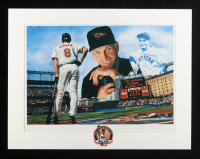 Cal Ripken Jr. LE Baltimore Orioles Custom Matted Anthony Douglas Art Print with Ripken Patch at PristineAuction.com