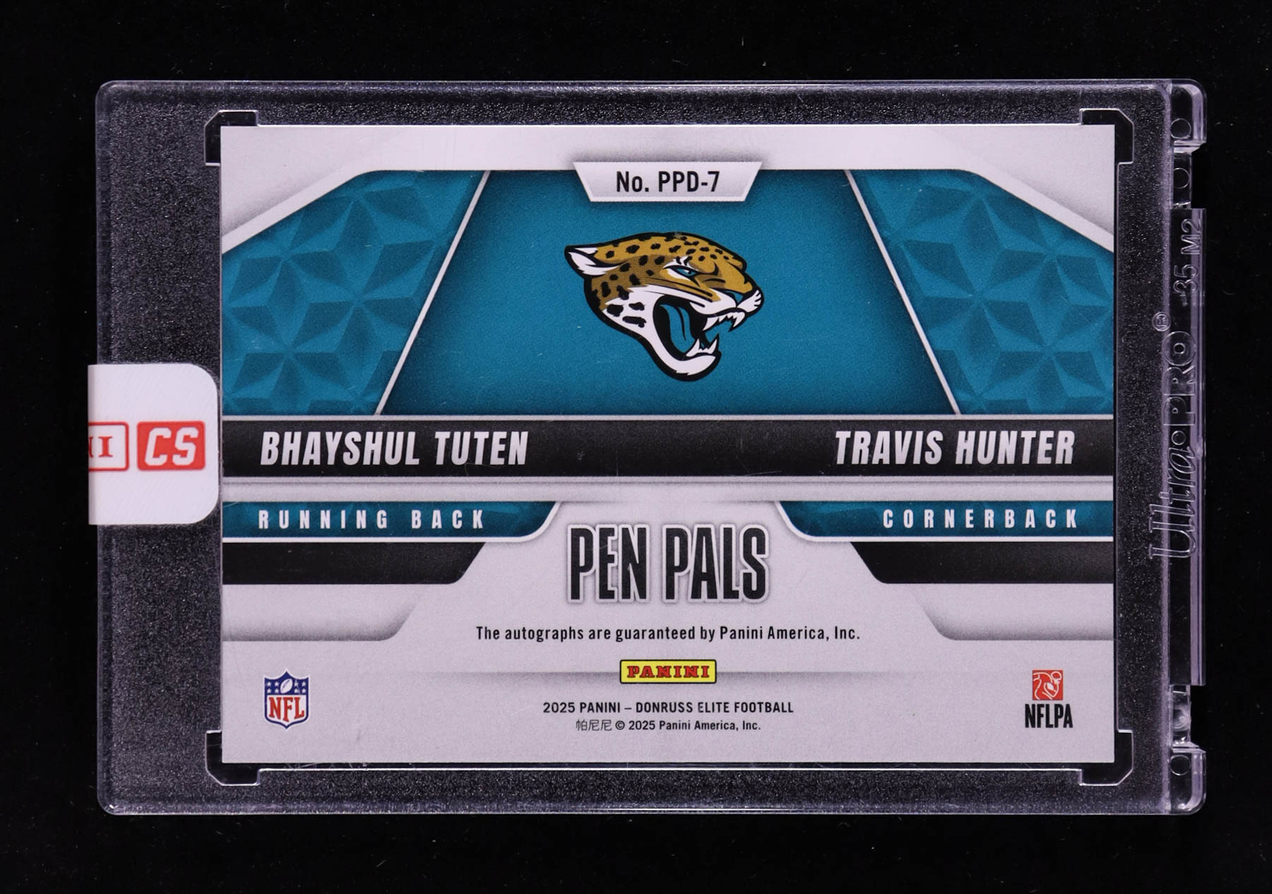 Bhayshul Tuten / Travis Hunter 2025 Elite Pen Pals Duals #7 RC at PristineAuction.com Bhayshul Tuten / Travis Hunter 2025 Elite Pen Pals Duals #7 RC at PristineAuction.com