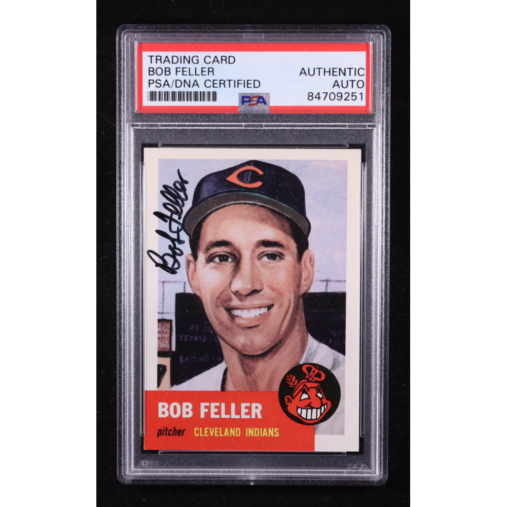 Bob Feller Signed 1991 Topps Archives '53 #54 (PSA Encapsulated) at PristineAuction.com