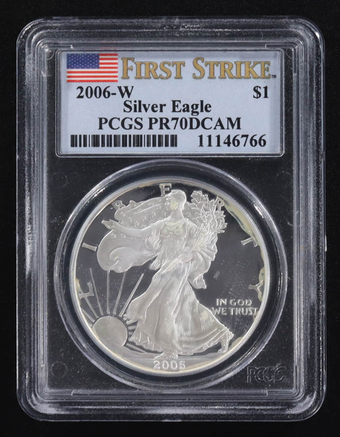 2006-W American Silver Eagle $1 Coin First Strike (PCGS Proof 70 Deep Cameo) at PristineAuction.com 2006-W American Silver Eagle $1 Coin First Strike (PCGS Proof 70 Deep Cameo) at PristineAuction.com