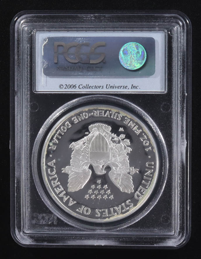 2006-W American Silver Eagle $1 Coin First Strike (PCGS Proof 70 Deep Cameo) at PristineAuction.com 2006-W American Silver Eagle $1 Coin First Strike (PCGS Proof 70 Deep Cameo) at PristineAuction.com