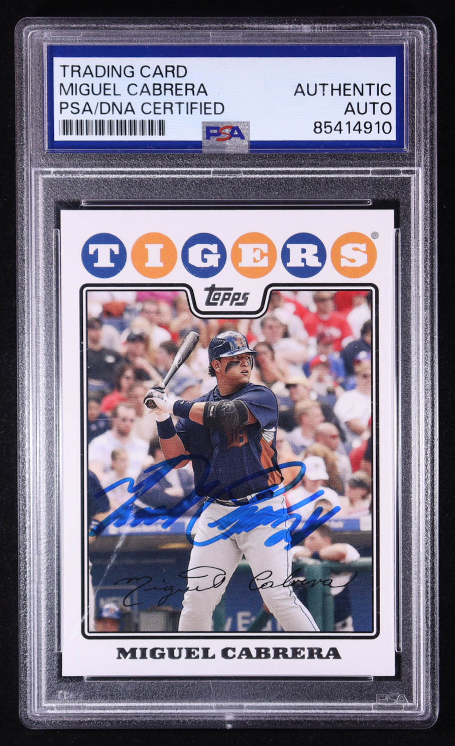 Miguel Cabrera Signed 2008 Topps #10 (PSA Encapsulated) at PristineAuction.com Miguel Cabrera Signed 2008 Topps #10 (PSA Encapsulated) at PristineAuction.com