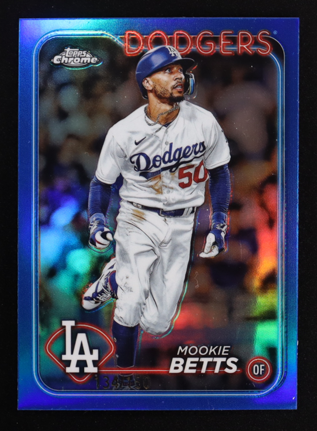 Mookie Betts 2024 Topps Chrome Blue Refractors #296 #134/150 at PristineAuction.com Mookie Betts 2024 Topps Chrome Blue Refractors #296 #134/150 at PristineAuction.com