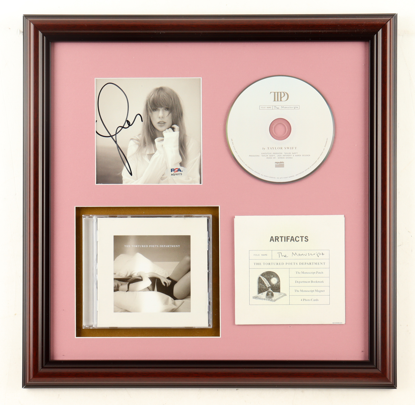 Taylor Swift Signed "The Tortured Poets Department" Custom Framed CD Insert Display (PSA) at PristineAuction.com Taylor Swift Signed "The Tortured Poets Department" Custom Framed CD Insert Display (PSA) at PristineAuction.com