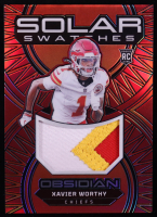 Xavier Worthy 2024 Panini Obsidian Solar Swatches Red #7 #32/75 RC at PristineAuction.com