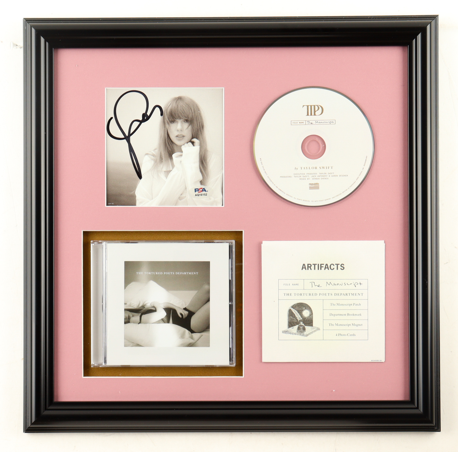 Taylor Swift Signed "The Tortured Poets Department" Custom Framed CD Insert Display (PSA) at PristineAuction.com Taylor Swift Signed "The Tortured Poets Department" Custom Framed CD Insert Display (PSA) at PristineAuction.com