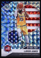 LeBron James 2020-21 Panini Mosaic Mosaic Reactive Blue #247 at PristineAuction.com