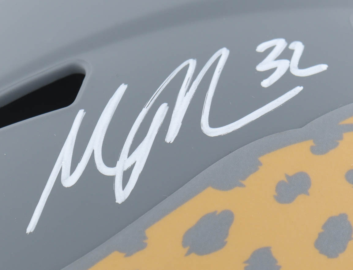 Maurice Jones-Drew Signed Jaguars Full-Size Slate Alternate Speed Helmet Inscribed "Pocket Hercules" (Beckett) at PristineAuction.com Maurice Jones-Drew Signed Jaguars Full-Size Slate Alternate Speed Helmet Inscribed "Pocket Hercules" (Beckett) at PristineAuction.com