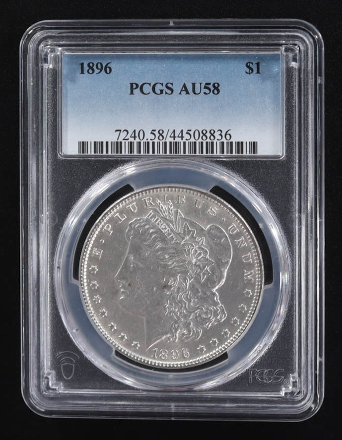 1896 Morgan Silver Dollar (PCGS AU58) at PristineAuction.com 1896 Morgan Silver Dollar (PCGS AU58) at PristineAuction.com