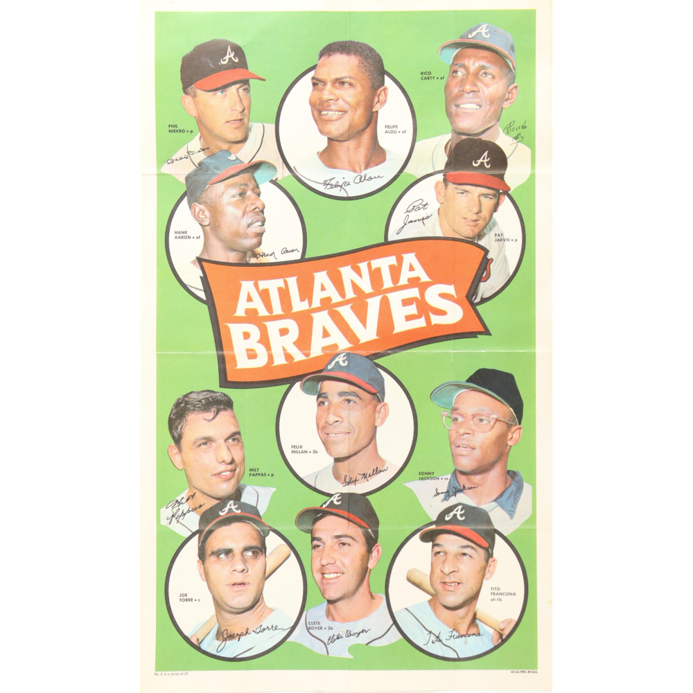 1969 Braves 13x20 Folded Poster at PristineAuction.com