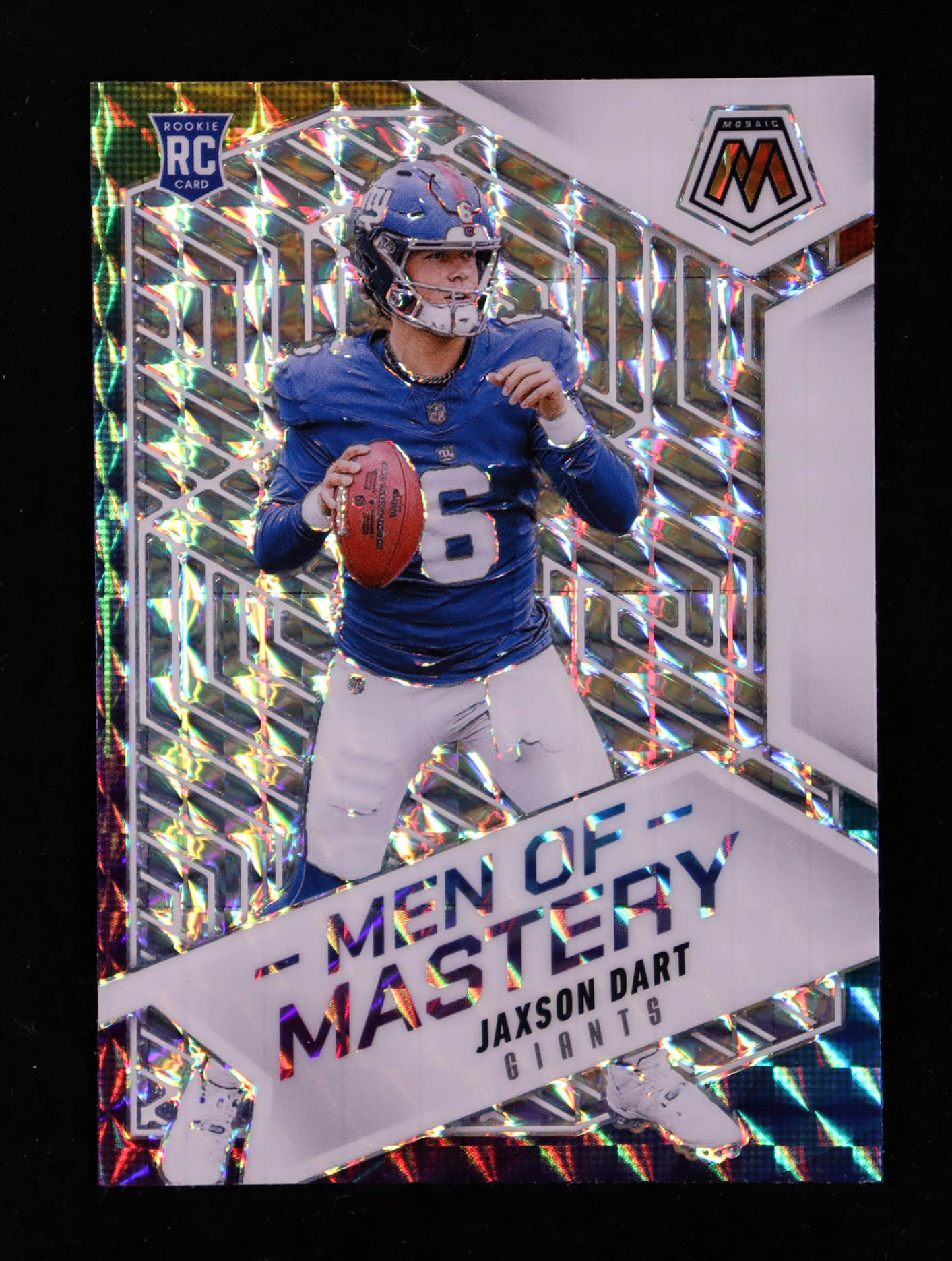Jaxson Dart 2025 Panini Mosaic Men of Mastery Mosaic #20 RC at PristineAuction.com Jaxson Dart 2025 Panini Mosaic Men of Mastery Mosaic #20 RC at PristineAuction.com
