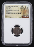 Alfonso I (1104-1134) Spain Billon Dinero Toledo Mint Medieval Coin (NGC AU Details) at PristineAuction.com