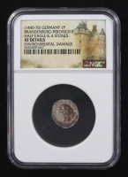 Friedrich II (1440-1470) Germany, Brandenburg 1 Pfennig Half Eagle-4 Stones Medieval Silver Coin (NGC XF Details) at PristineAuction.com