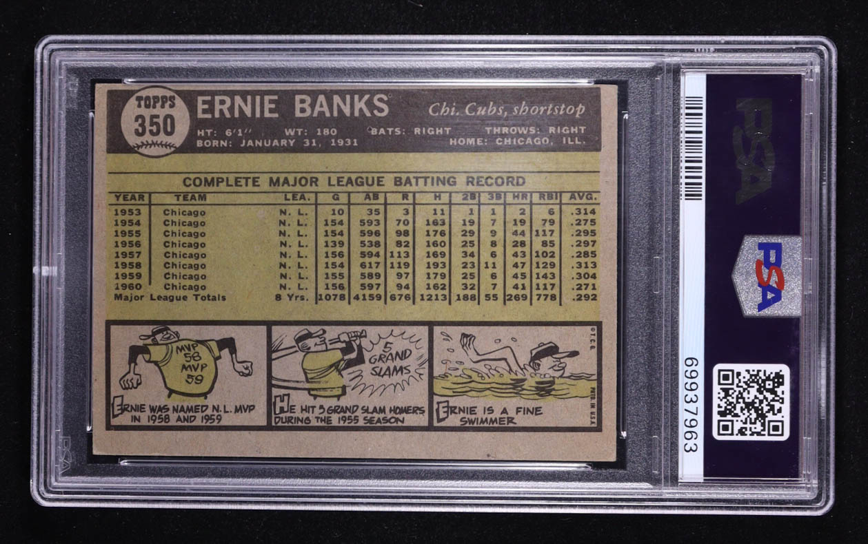 Ernie Banks 1961 Topps #350 (PSA 5) at PristineAuction.com Ernie Banks 1961 Topps #350 (PSA 5) at PristineAuction.com