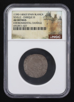 Enrique III (1390-1406) Spain Blanca Medieval Coin (NGC AU Details) at PristineAuction.com