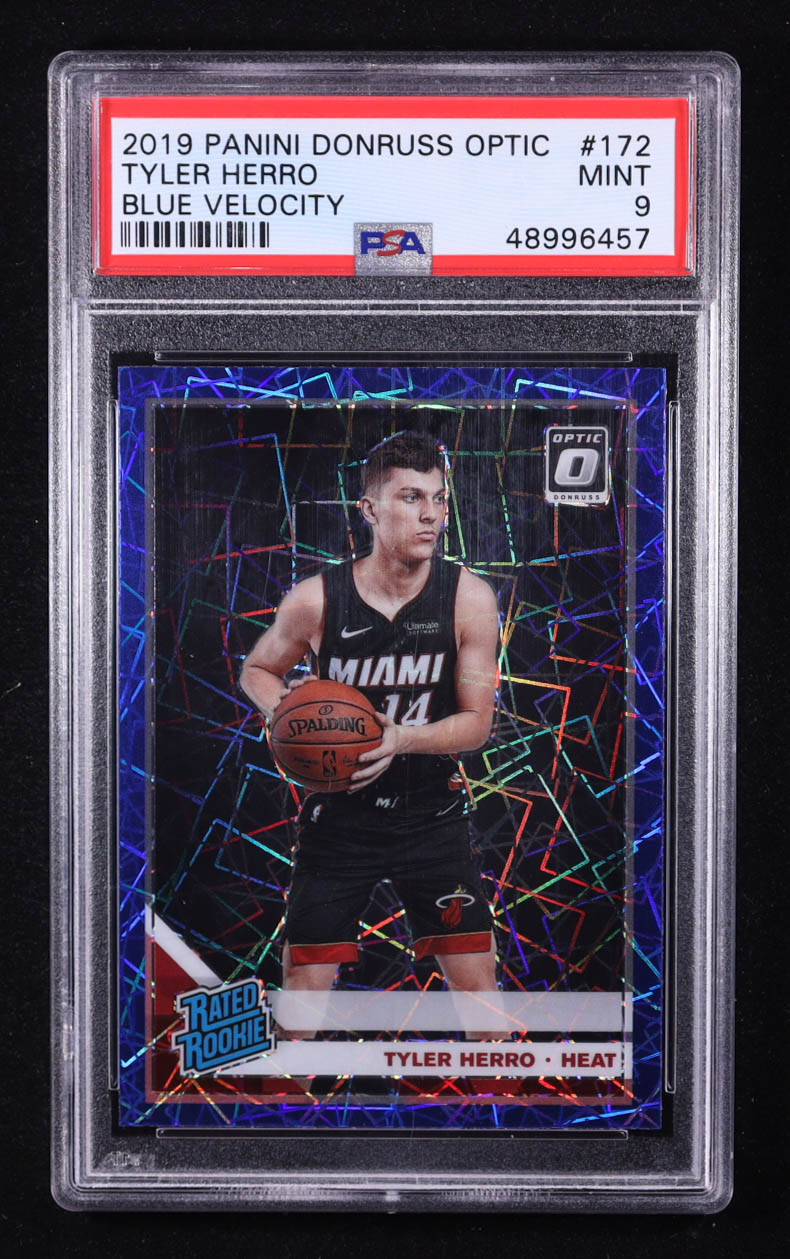 Tyler Herro 2019-20 Donruss Optic Blue Velocity #172 RR RC (PSA 9) at PristineAuction.com Tyler Herro 2019-20 Donruss Optic Blue Velocity #172 RR RC (PSA 9) at PristineAuction.com
