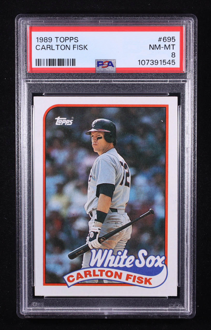 Carlton Fisk 1989 Topps #695 (PSA 8) at PristineAuction.com Carlton Fisk 1989 Topps #695 (PSA 8) at PristineAuction.com