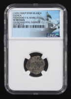Ferdinand V & Isabella I (1474-1504) Colonial Era Spain, Blanca Copper Coin (NGC VF Details) at PristineAuction.com