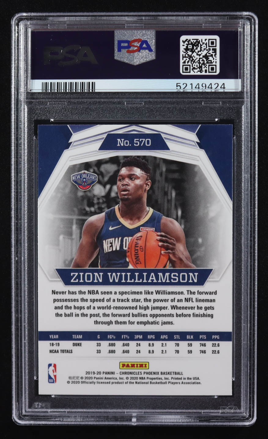 Zion Williamson 2019-20 Panini Chronicles Phoenix #570 RC (PSA 9) at PristineAuction.com Zion Williamson 2019-20 Panini Chronicles Phoenix #570 RC (PSA 9) at PristineAuction.com