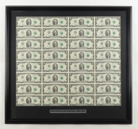 2013 U.S. $2 Dollar Bill Custom Framed Uncut Sheet Of (32) Bills at PristineAuction.com