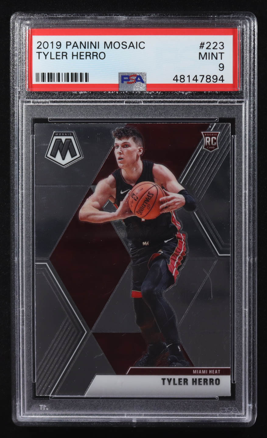 Tyler Herro 2019-20 Panini Mosaic #223 RC (PSA 9) at PristineAuction.com Tyler Herro 2019-20 Panini Mosaic #223 RC (PSA 9) at PristineAuction.com
