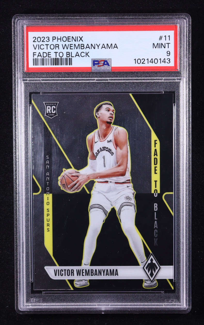 Victor Wembanyama 2023-24 Panini Phoenix Fade To Black #11 RC (PSA 9) at PristineAuction.com Victor Wembanyama 2023-24 Panini Phoenix Fade To Black #11 RC (PSA 9) at PristineAuction.com
